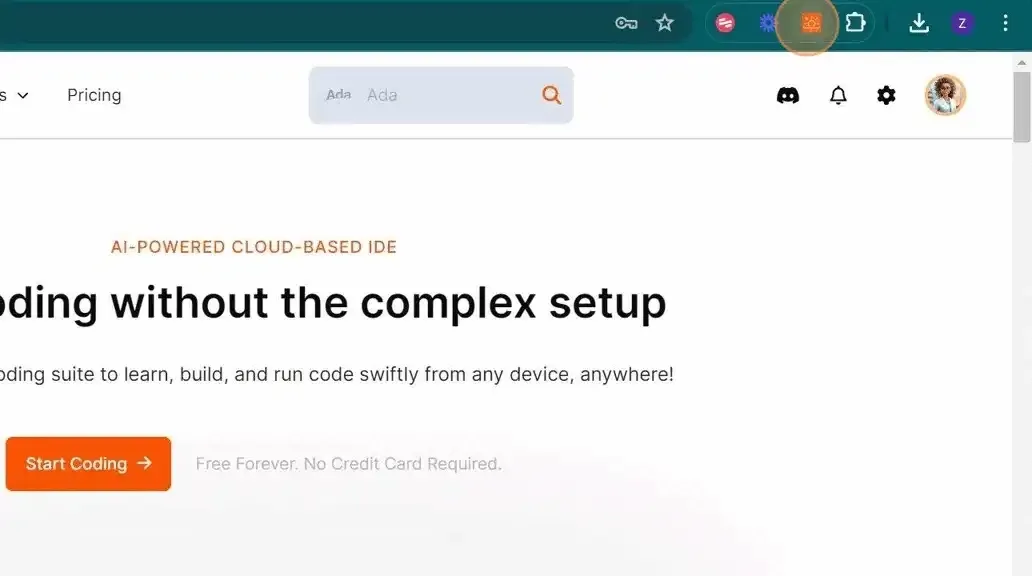 Account in JDoodle Browser Extension