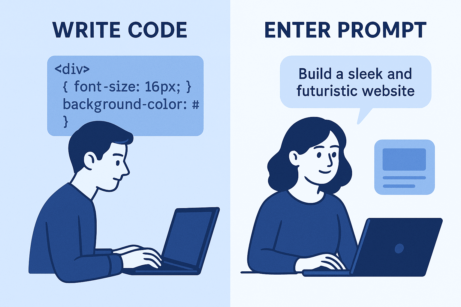 No-code website building concept