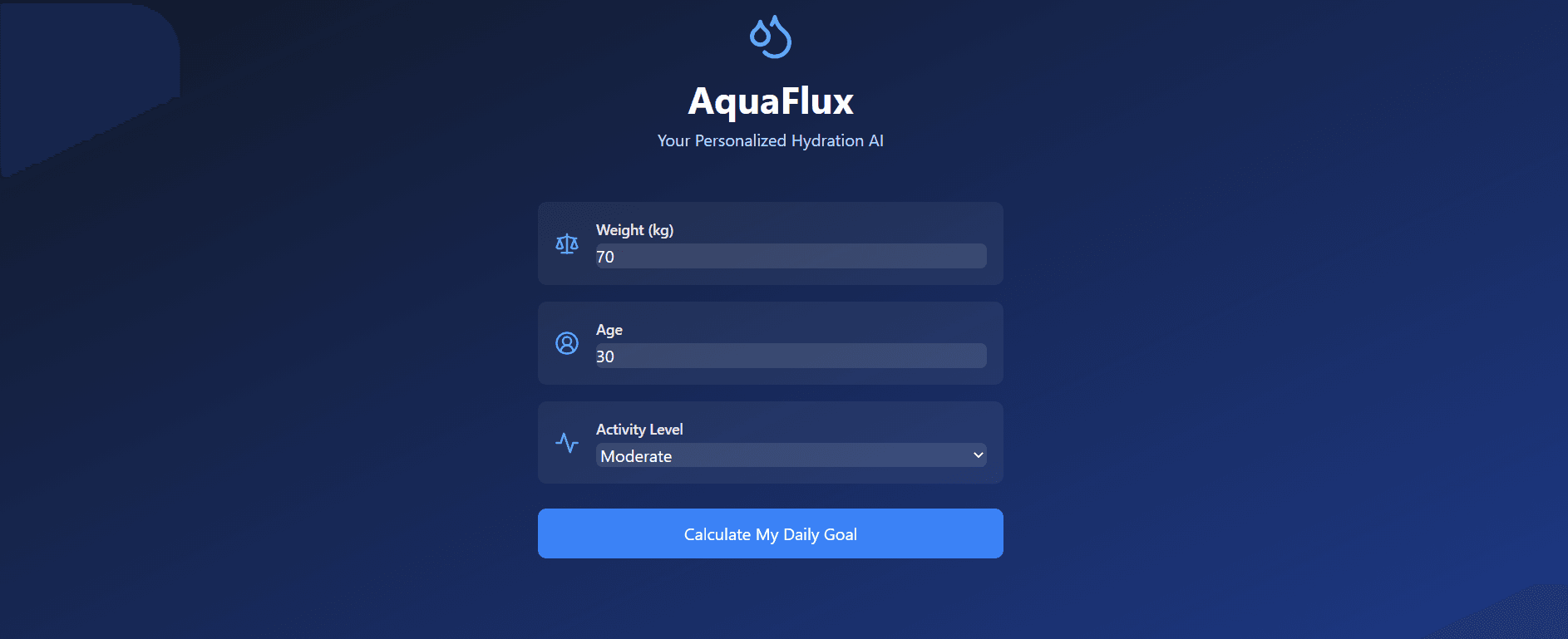 Bolt.new AquaFlux website screenshot