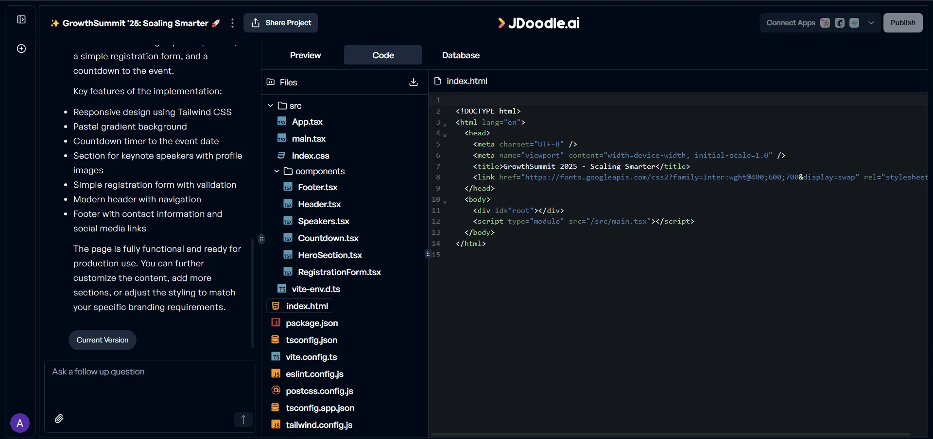 JDoodle.ai interface screenshot