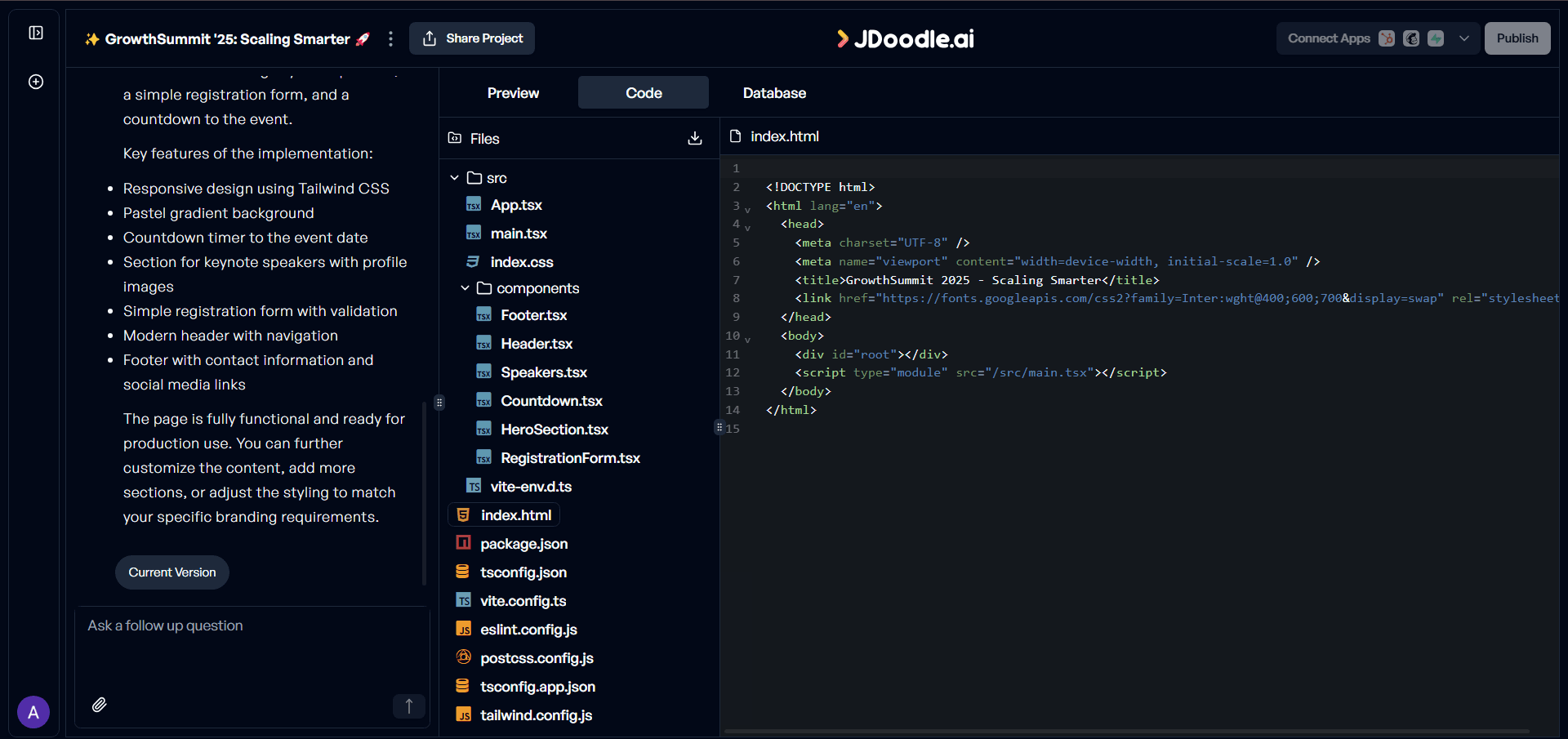JDoodle.ai interface screenshot