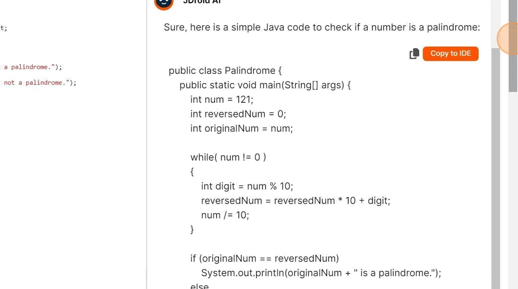 Inline Comments with JDroid AI