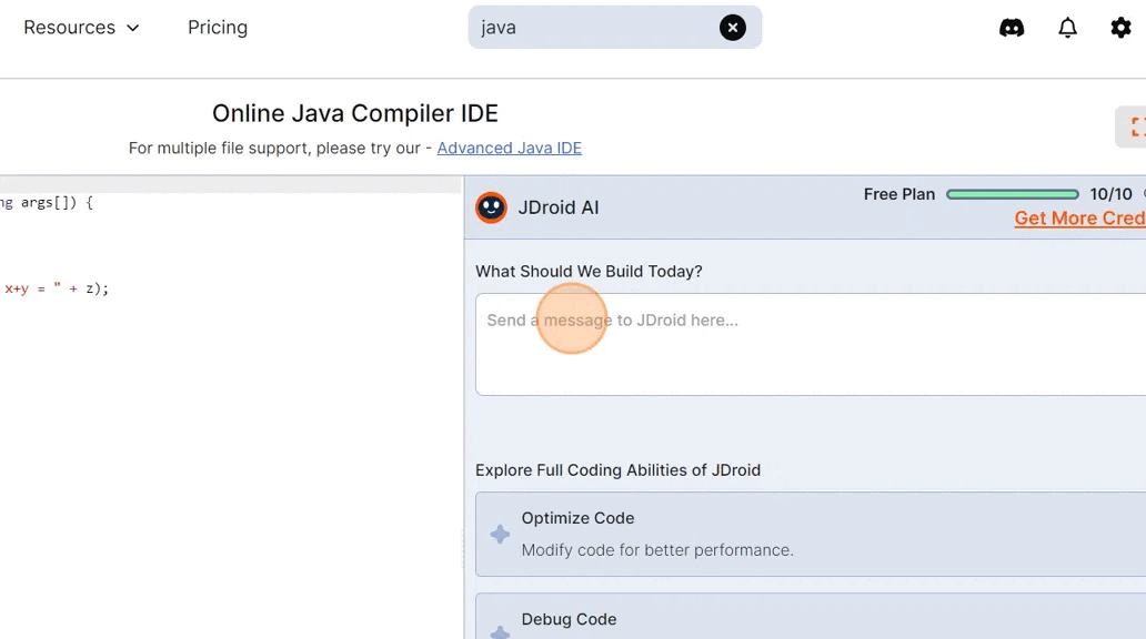 generate palindrome code with JDroid AI