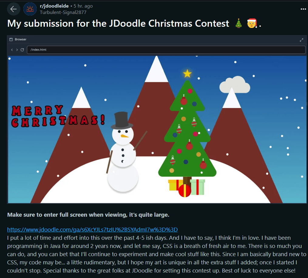 Reddit sharing example