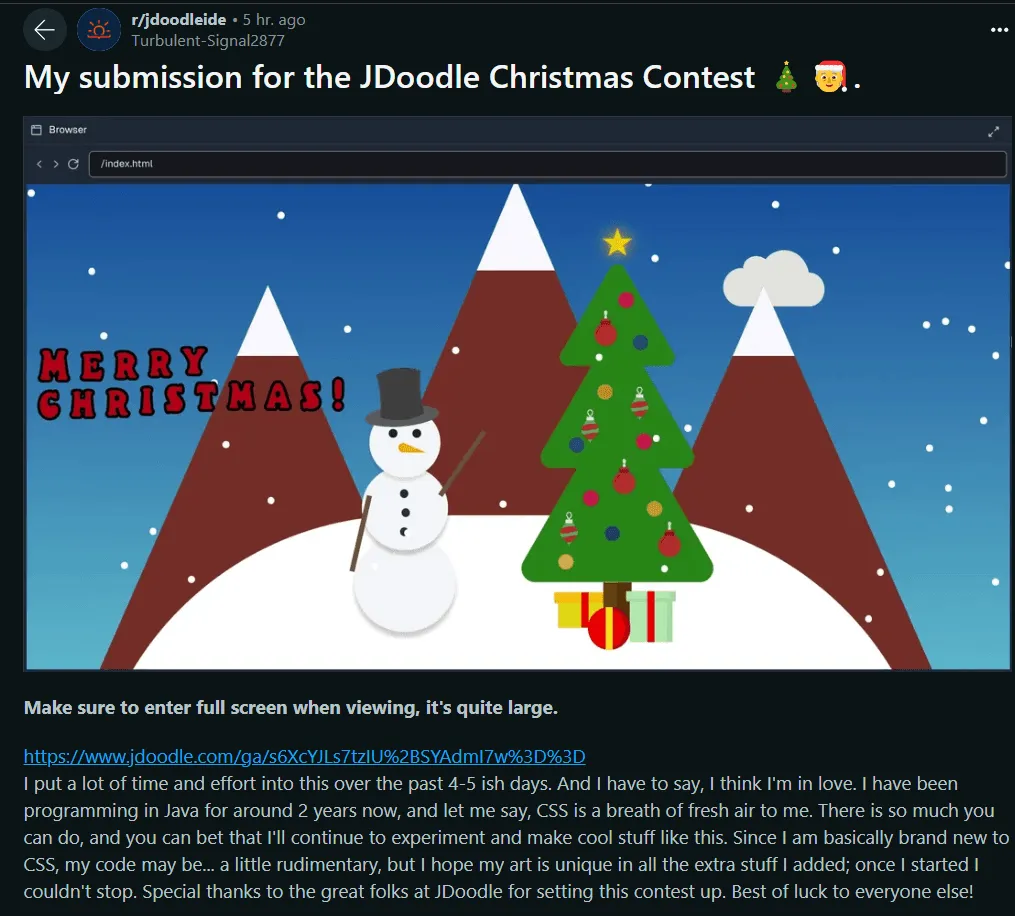 Reddit sharing example
