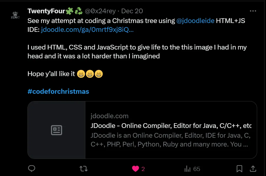 Social media sharing example