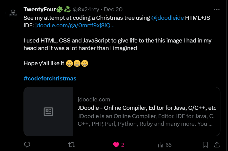 Social media sharing example