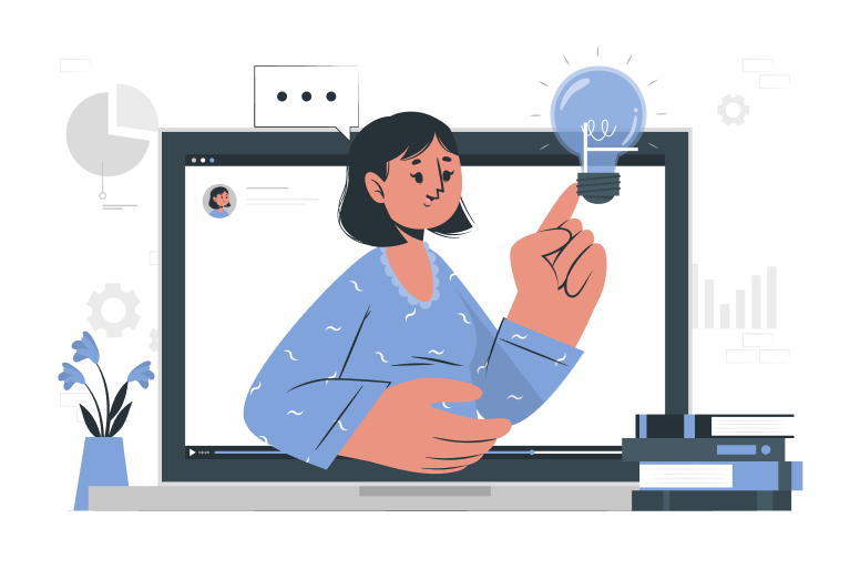 Girl learning to code online